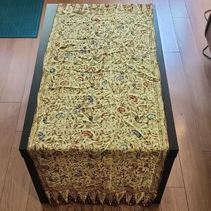 Gold and Blue Floral Novica Scarf